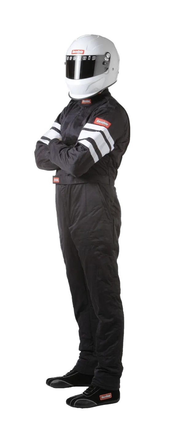 RaceQuip One Piece Multi Layer Fire Suit - Black - Small - 120002