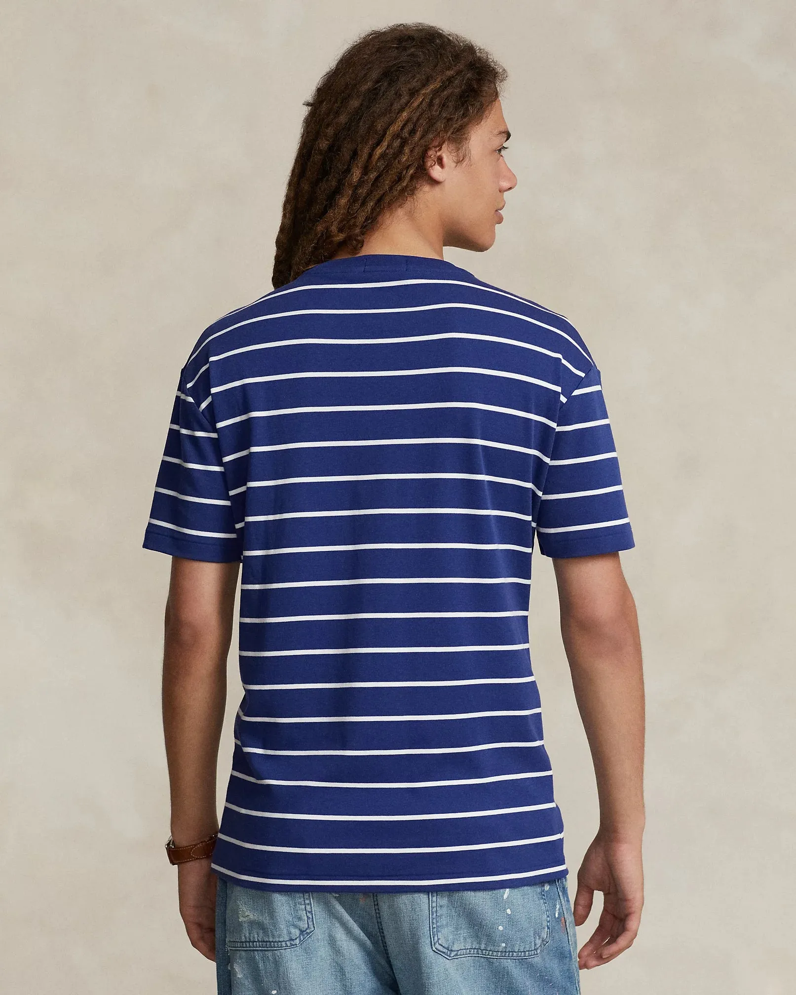 Ralph Lauren Classic Fit Striped Soft Cotton T-Shirt | Royal/White