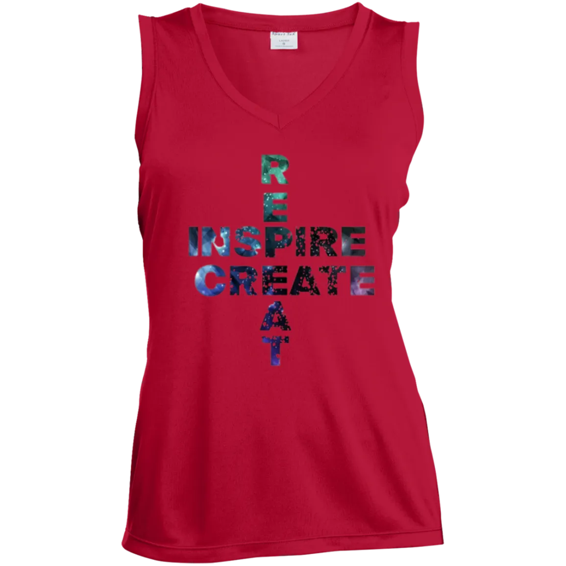 Repeat Inspire Create Ladies' Sleeveless V-Neck Performance Tee