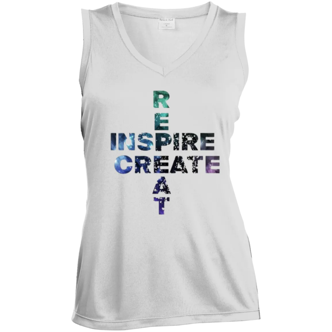 Repeat Inspire Create Ladies' Sleeveless V-Neck Performance Tee