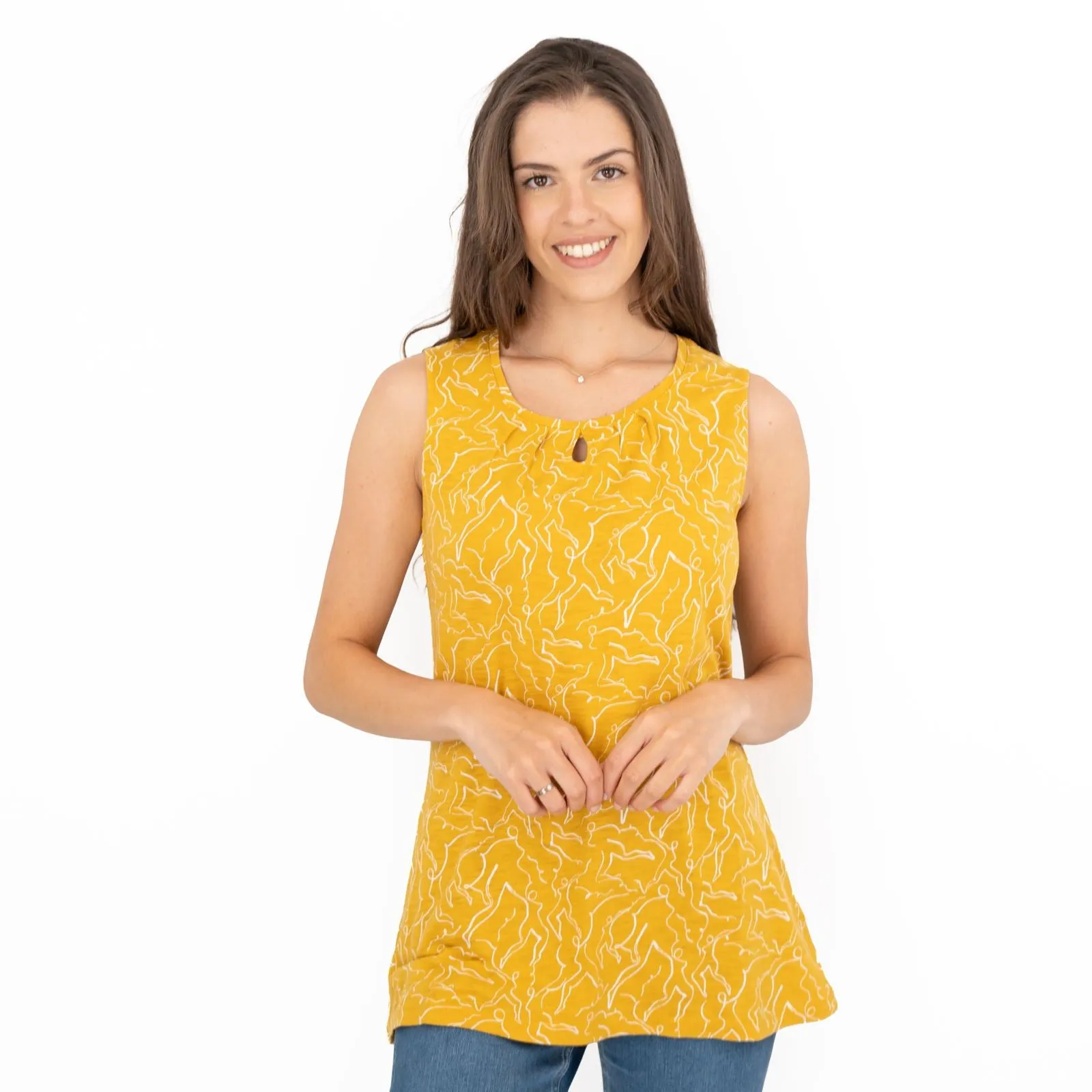 Seasalt Bright Beach Yellow Summer Vests Sleeveless Cotton Tops