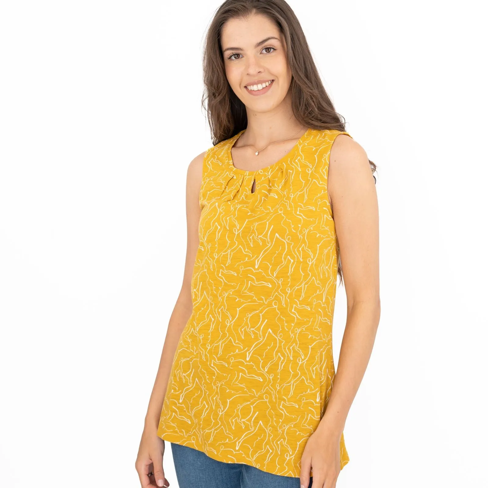 Seasalt Bright Beach Yellow Summer Vests Sleeveless Cotton Tops