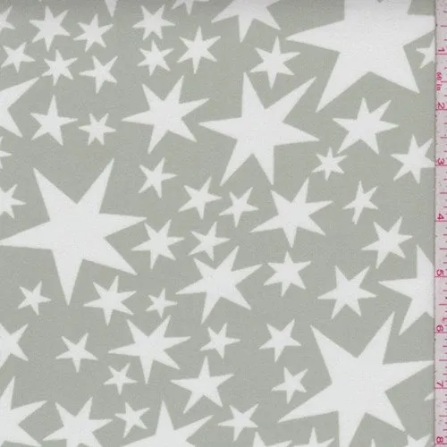 Silver Sage/White Star Georgette Fabric