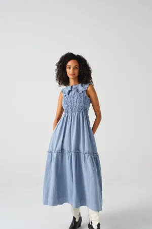 Sky Dress in Chambray Blue