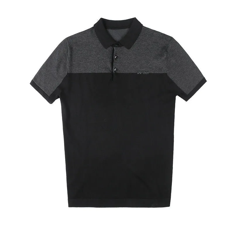 Solid Two-Toned Horizontal Split Style Polo Shirt