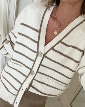 Splendid x @Cellajaneblog Stripe Button Front Cardigan