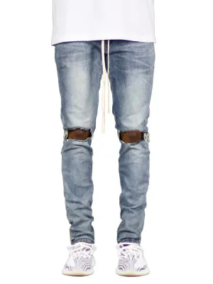 Street Fashion Ripped Zipper Decorative Men'S Jeans