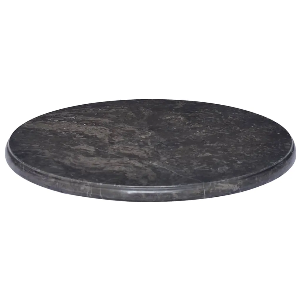 Table Top Black Ø50x2.5 cm Marble