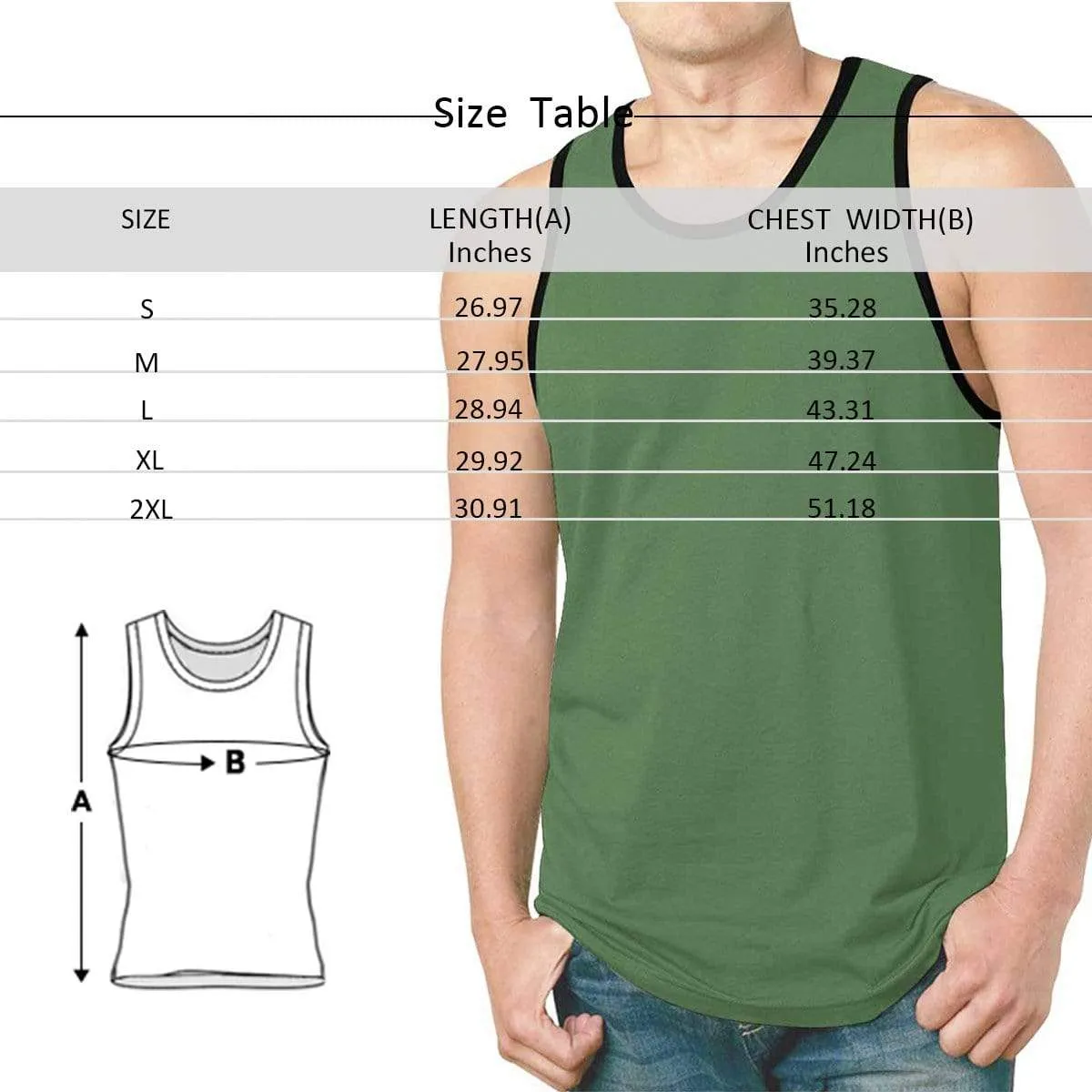 Tank Tops with Custom Face Tee Personalized Flag Men's All Over Print Tank Top