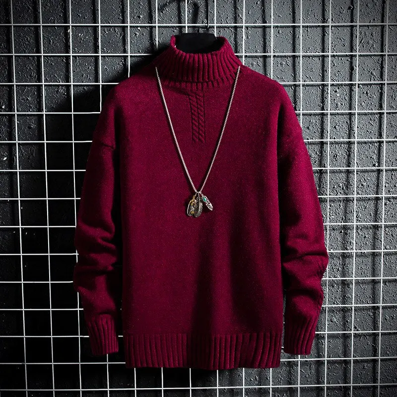 Toxyno Solid Turtleneck Sweater