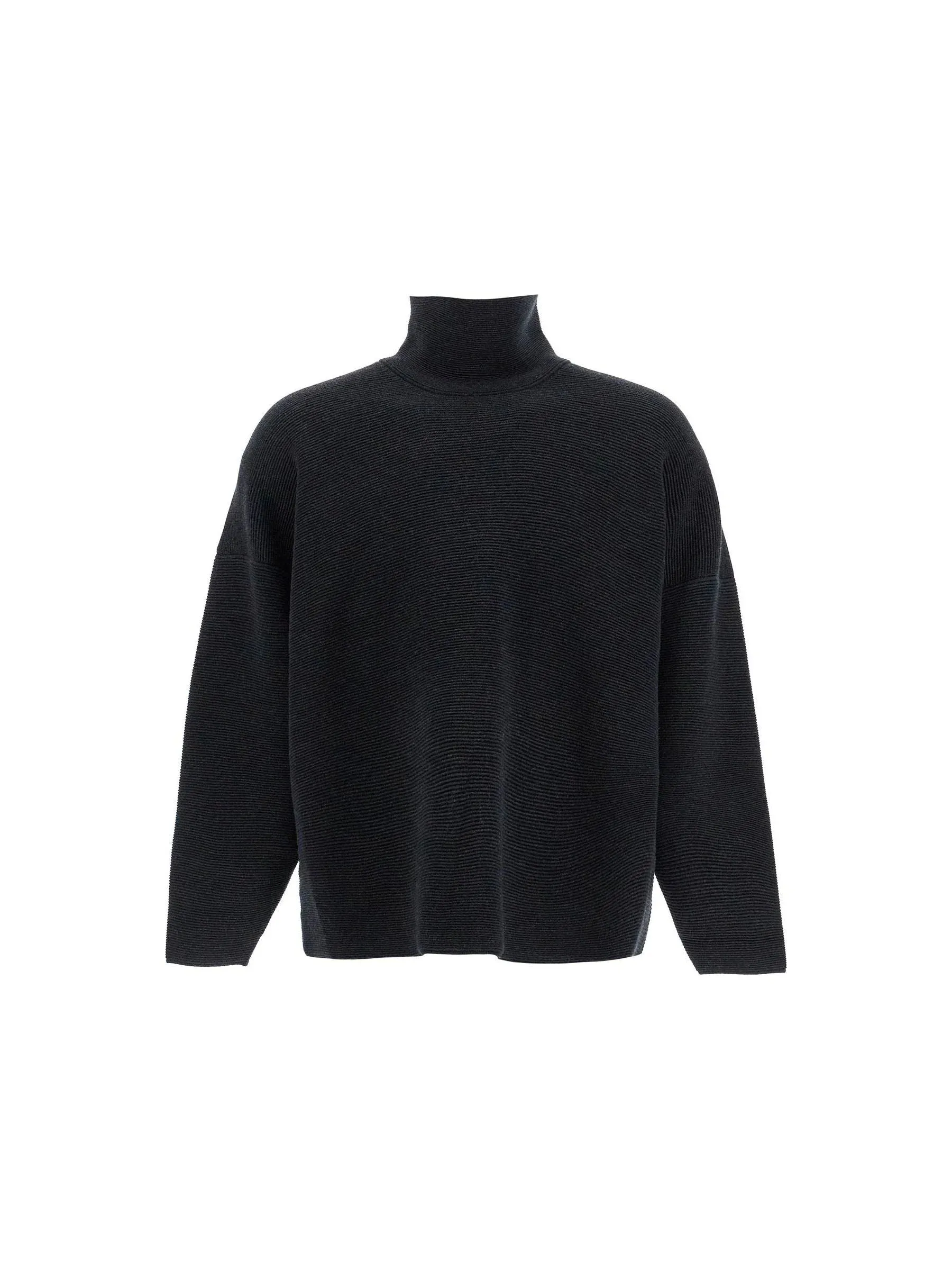 Turtleneck Ottoman Wool Sweater