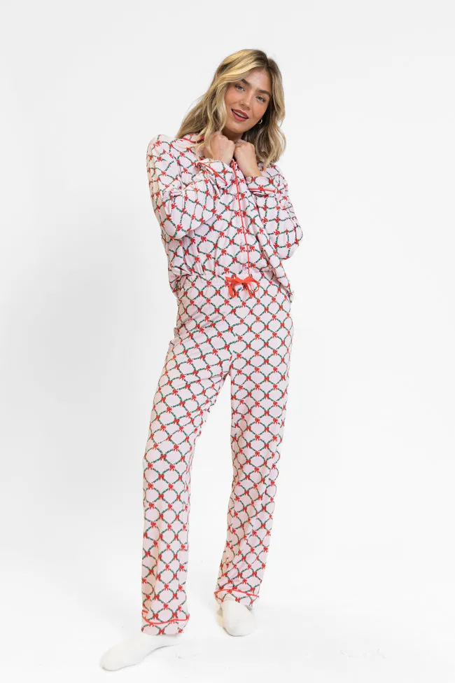 Under The Stars in Ribbons and Garland Bamboo Pajama Pants FINAL SALE