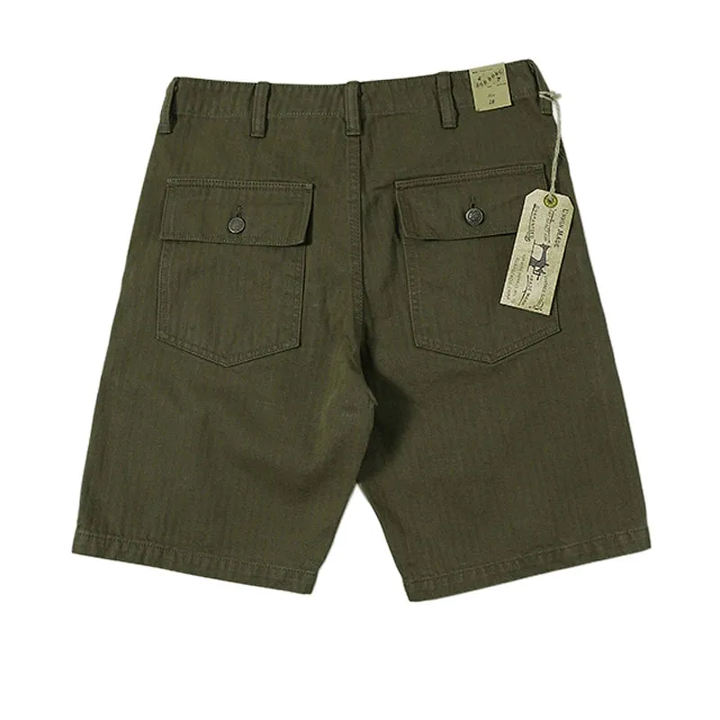 Vintage Herringbone Military Shorts for Men - Vietnam War OG-107 Pants