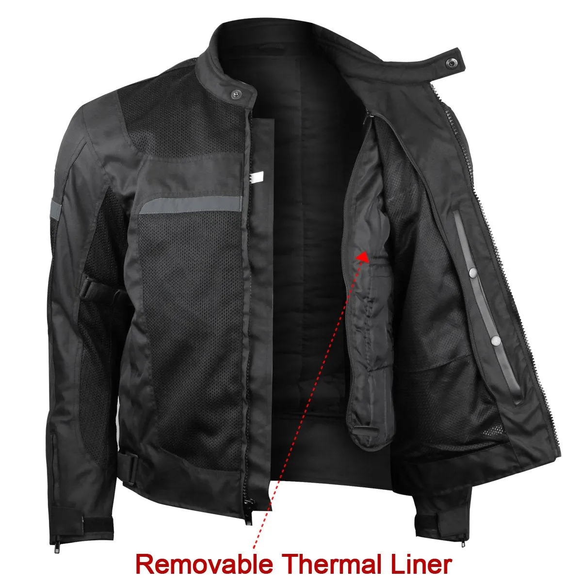 VL1624B Advanced 3-Season Mesh/Textile CE Armor Motorcycle Jacket