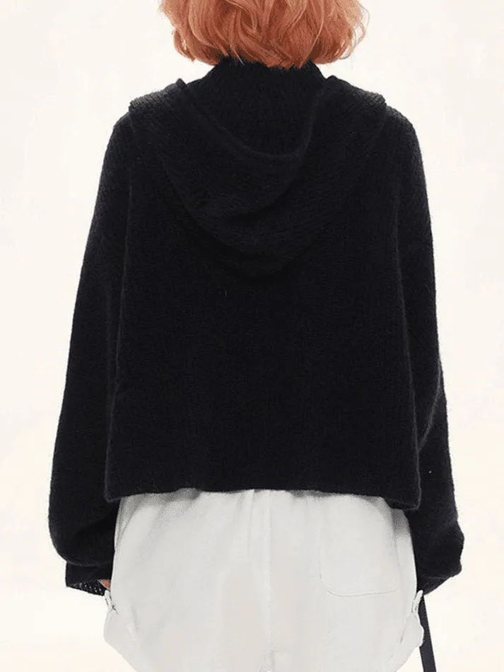 Wenkouban-Spring Casual Outfits Y2K Outfits Star Jacquard Zip Up Hooded Knit Cardigan