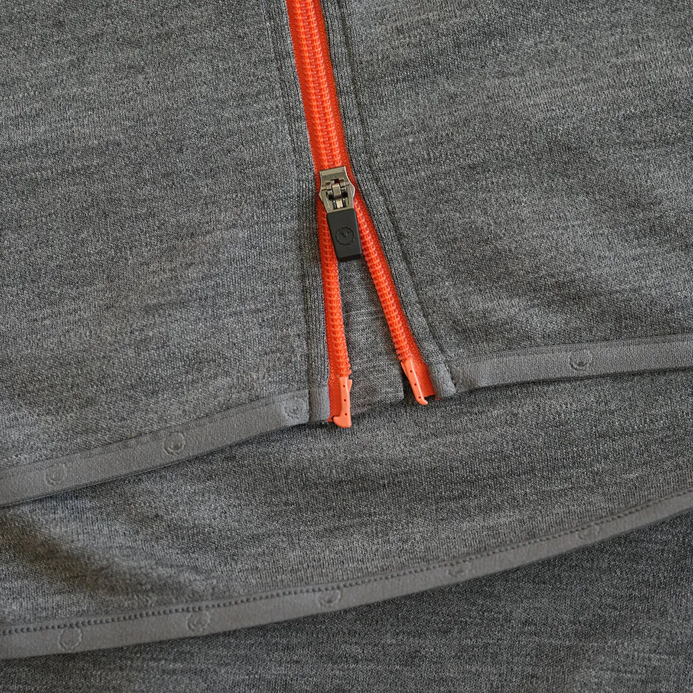 Womens 320 Merino Full Zip (Charcoal/Orange)