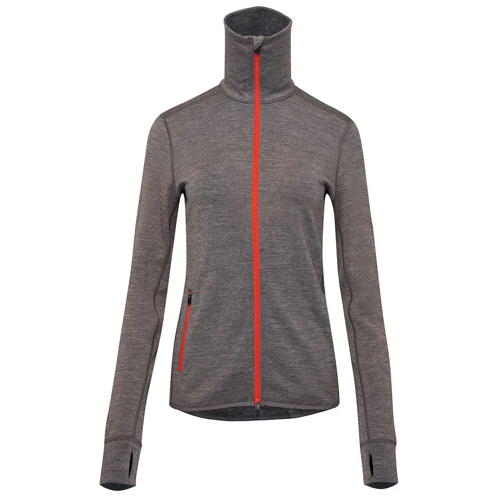 Womens 320 Merino Full Zip (Charcoal/Orange)