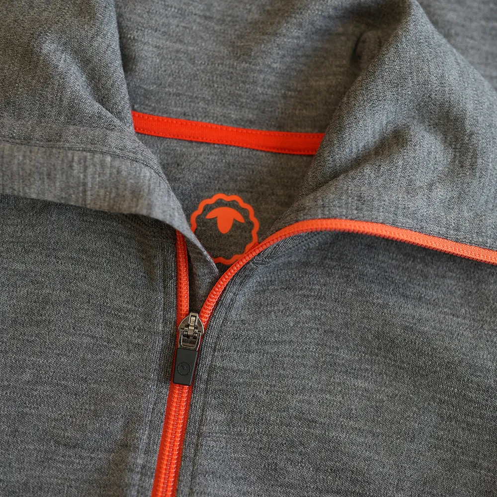 Womens 320 Merino Full Zip (Charcoal/Orange)