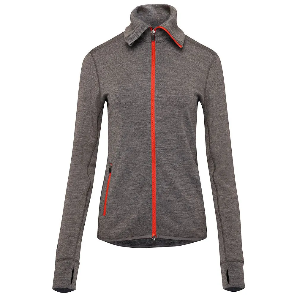 Womens 320 Merino Full Zip (Charcoal/Orange)