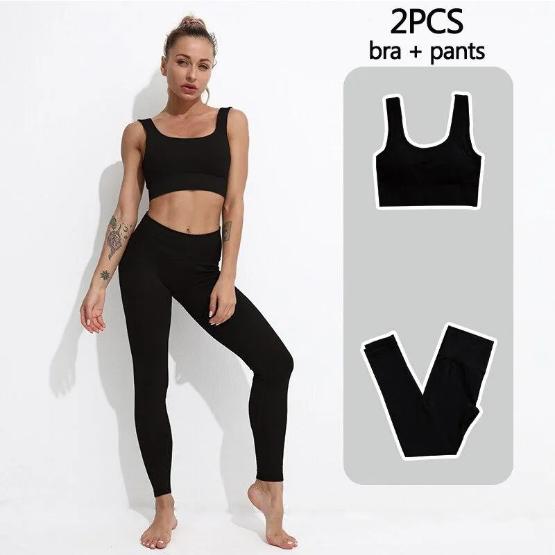 Yoga Set Fitness Clothing Tops And Leggings Sports Suits For Women