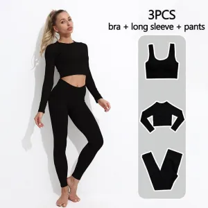 Yoga Set Fitness Clothing Tops And Leggings Sports Suits For Women