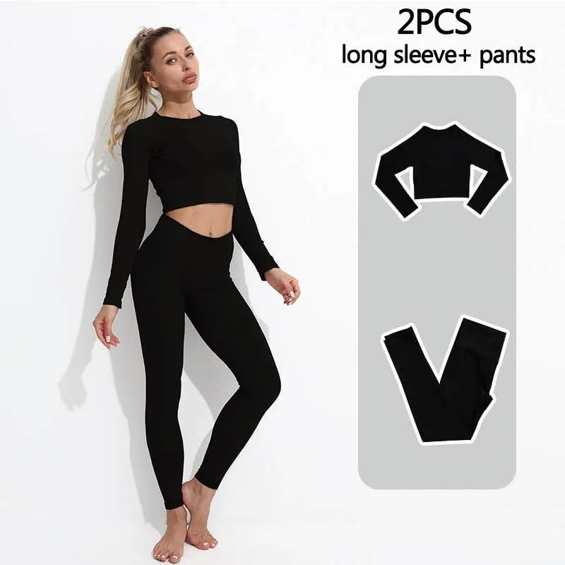 Yoga Set Fitness Clothing Tops And Leggings Sports Suits For Women