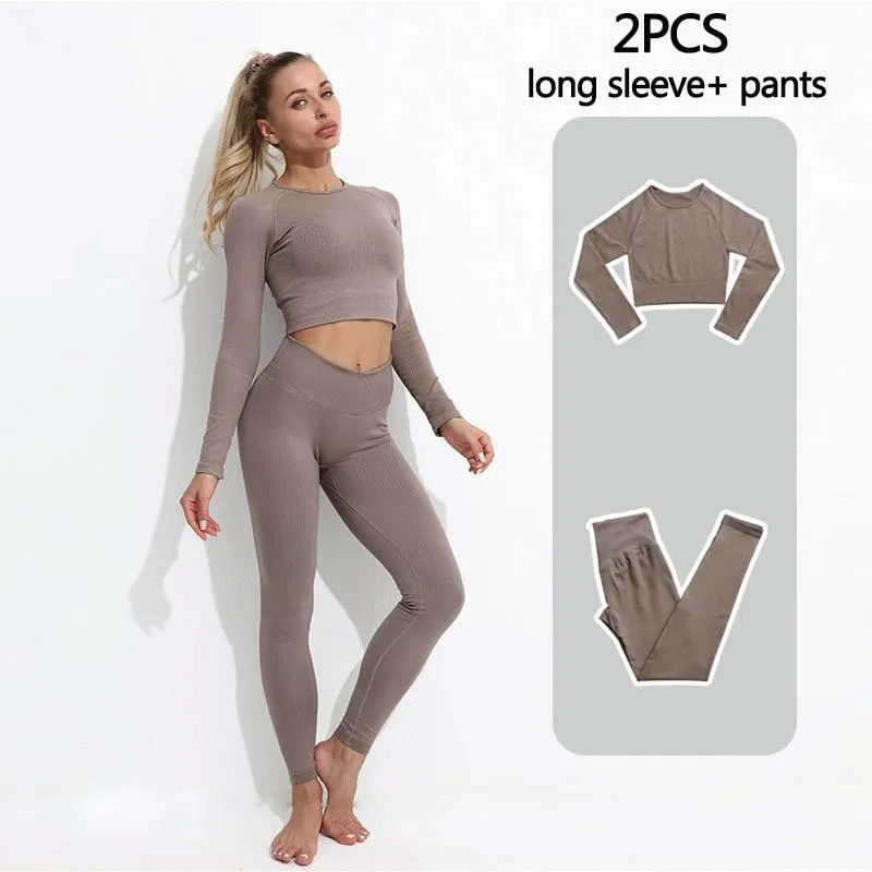 Yoga Set Fitness Clothing Tops And Leggings Sports Suits For Women