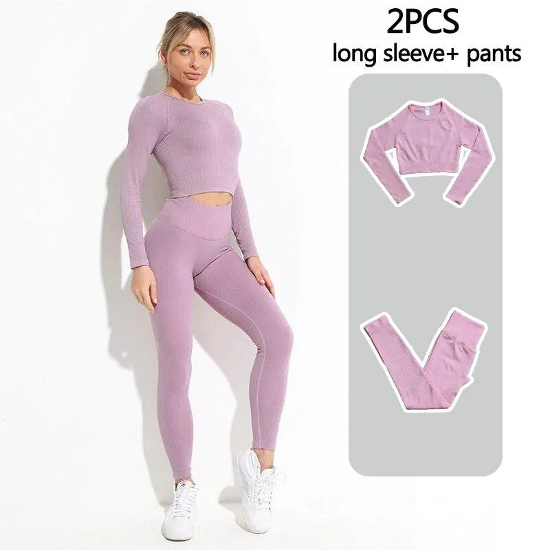 Yoga Set Fitness Clothing Tops And Leggings Sports Suits For Women