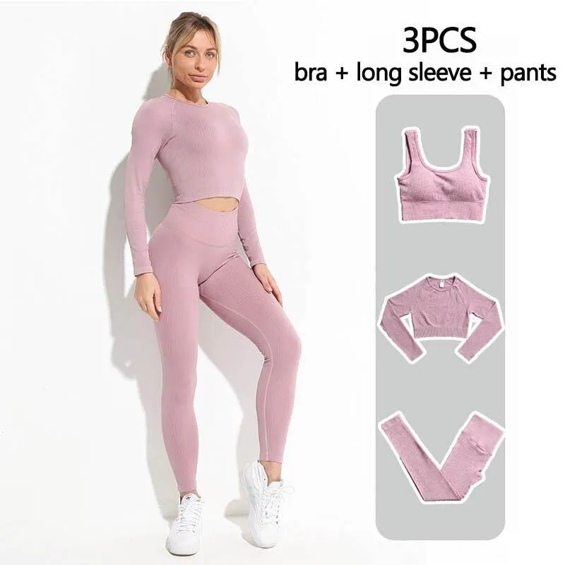 Yoga Set Fitness Clothing Tops And Leggings Sports Suits For Women