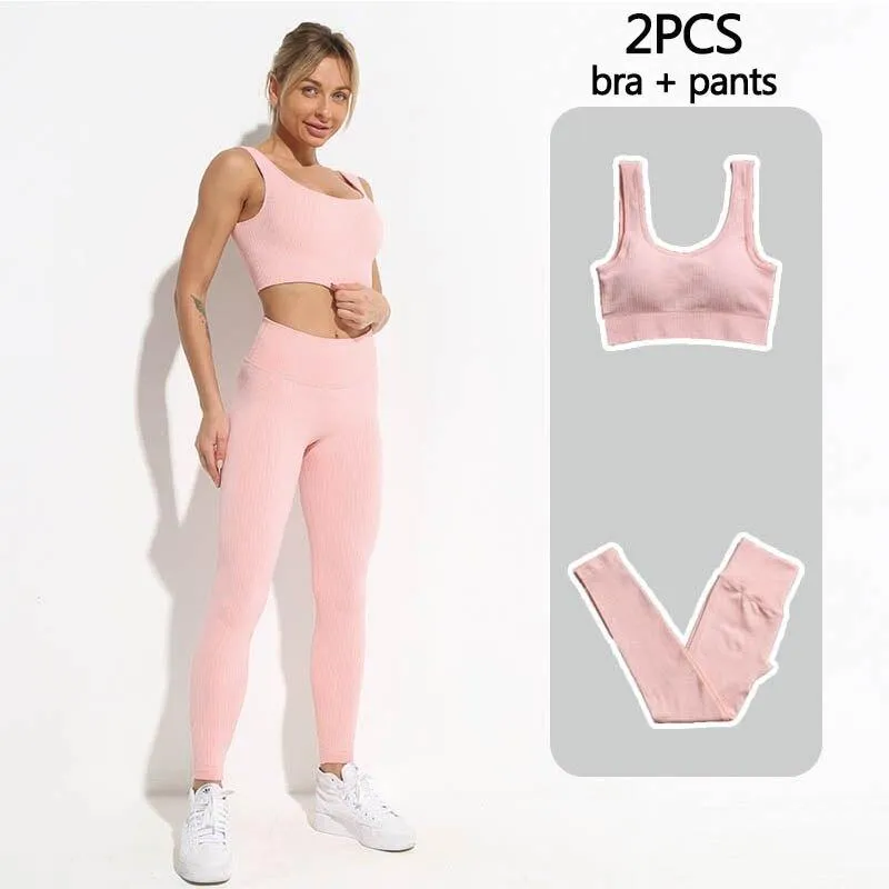 Yoga Set Fitness Clothing Tops And Leggings Sports Suits For Women