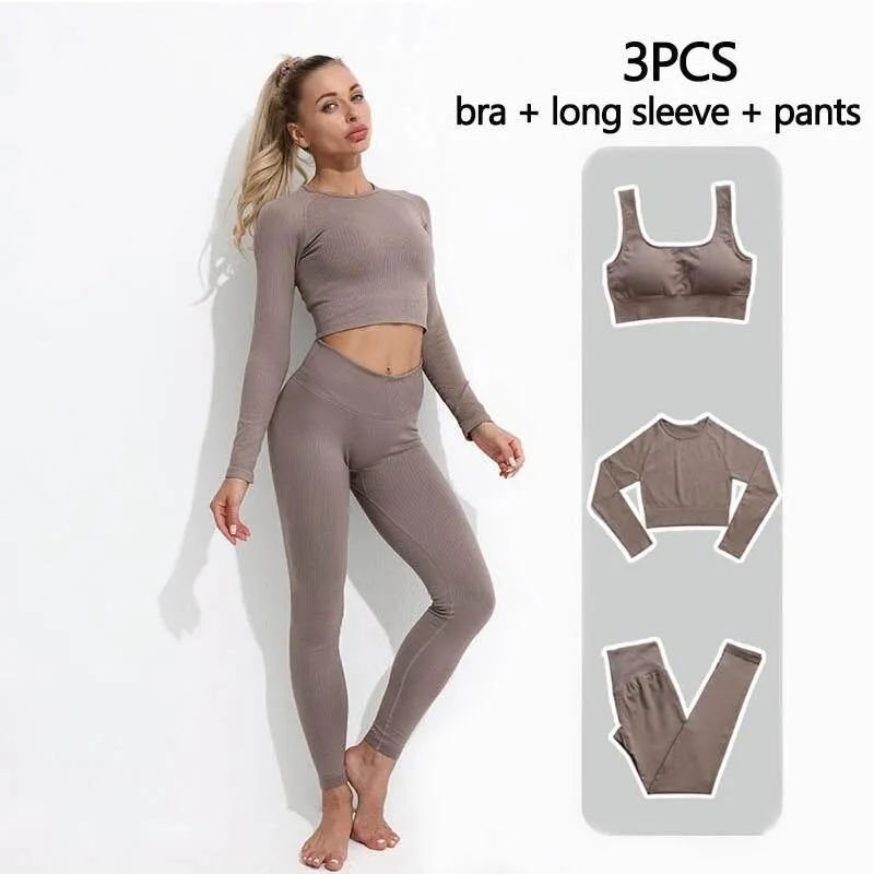 Yoga Set Fitness Clothing Tops And Leggings Sports Suits For Women