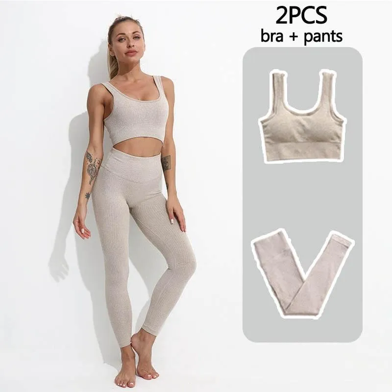 Yoga Set Fitness Clothing Tops And Leggings Sports Suits For Women